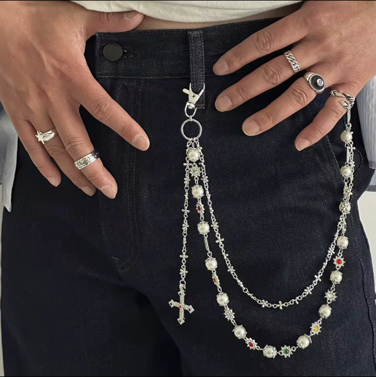 7B Rosary wallet chain