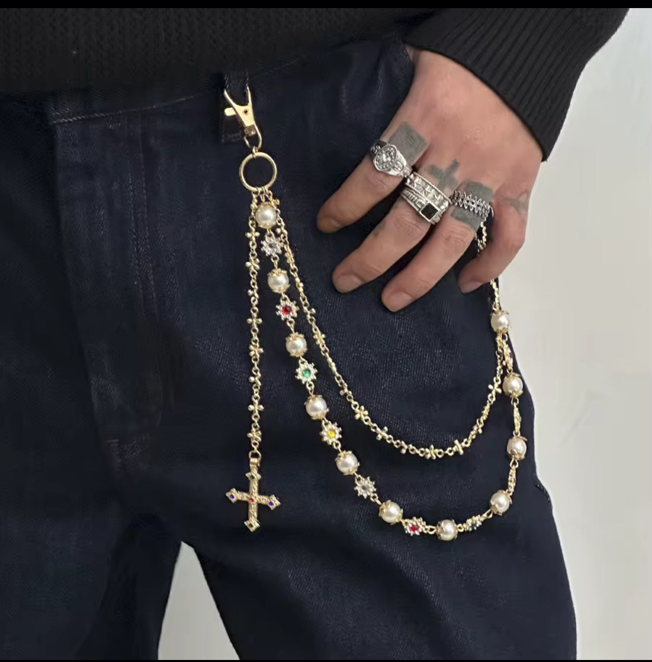 7B Rosary wallet chain